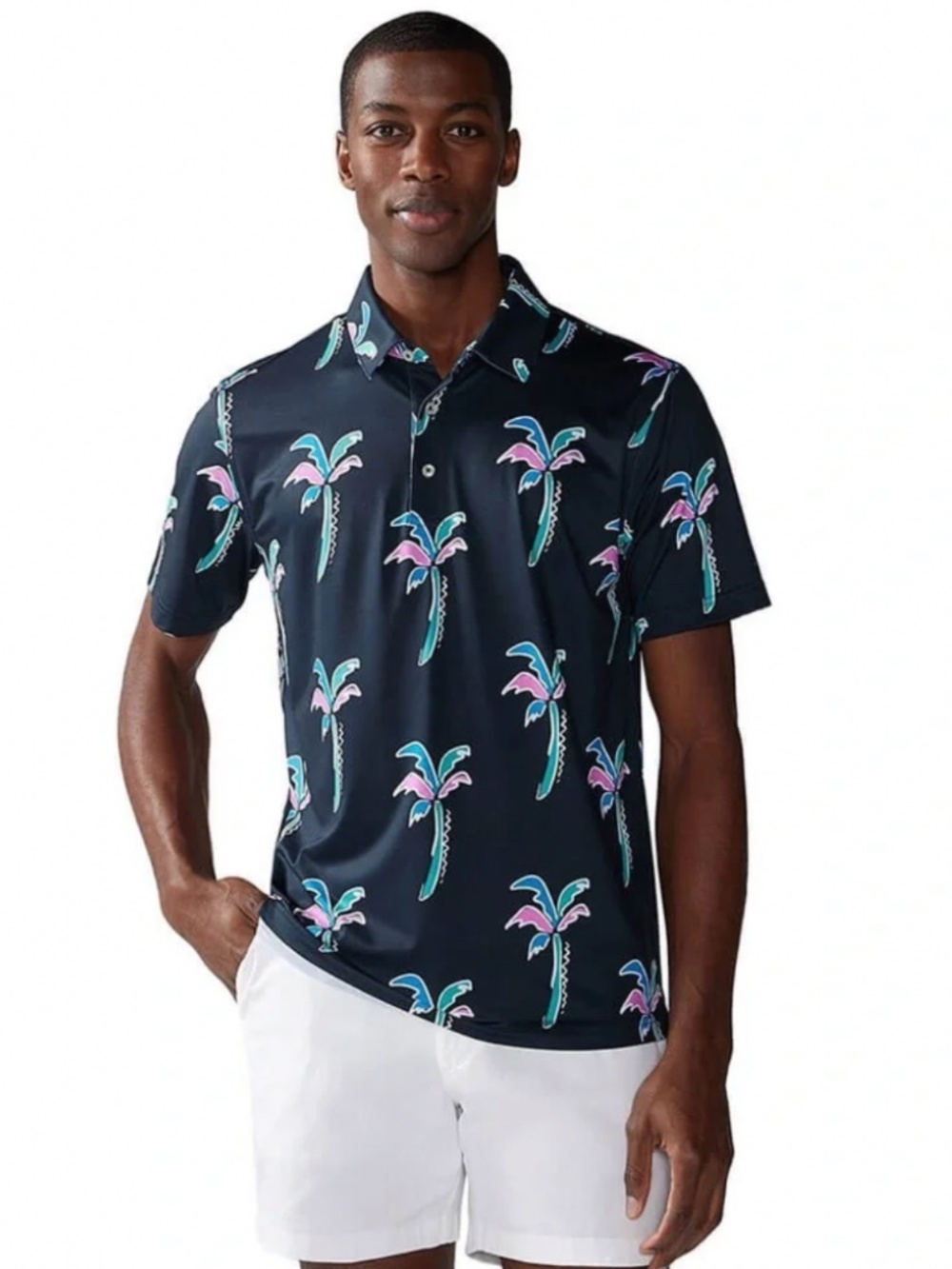 CHUBBIES The Havana Night Performance Polo Shirt Black/Neon Men’s Large